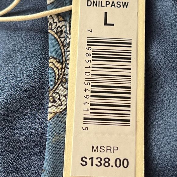 Max Studio maxi dress floral shirred waist ruffle flutter sleeves size L - Picture 8 of 12